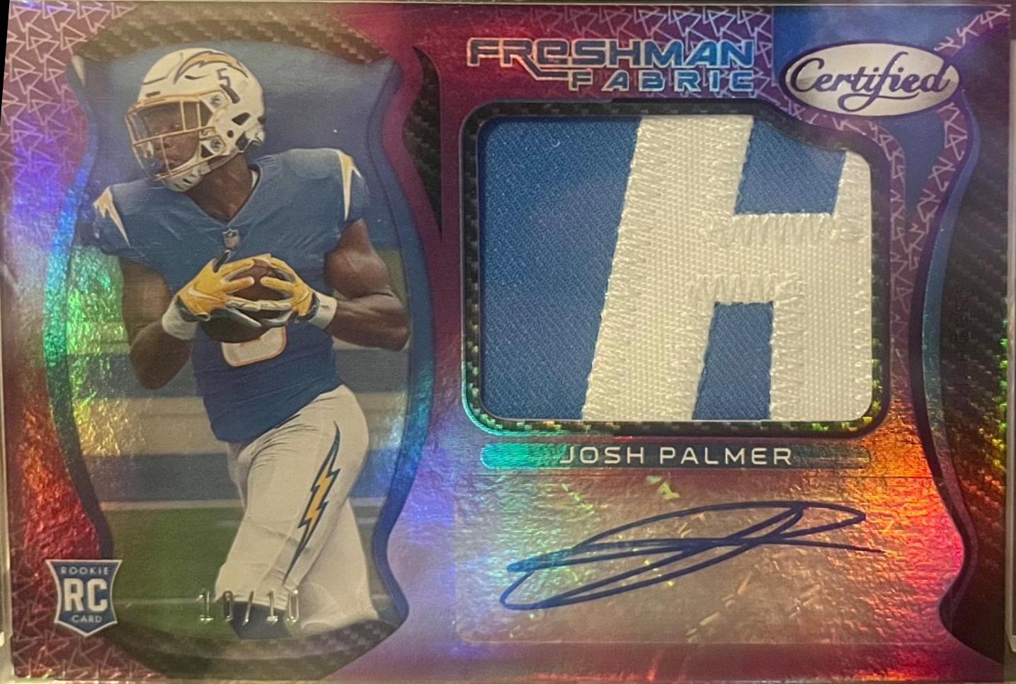 Josh Palmer #229 Basketball Cards 2021 Panini Chronicles Draft Picks Certified Freshman Fabric Signatures