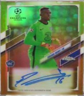 Edouard Mendy [Gold Bubbles Refractor] #CA-BM Soccer Cards 2020 Topps Chrome UEFA Champions League Autographs