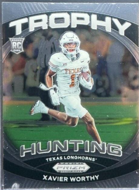Xavier Worthy #12 Football Cards 2024 Panini Prizm Draft Picks Trophy Hunting