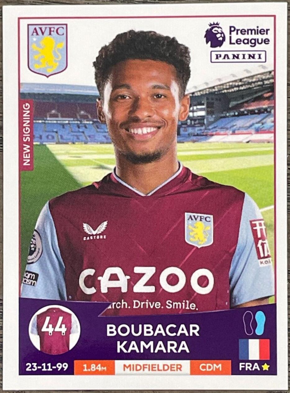 Boubacar Kamara #100 Soccer Cards 2023 Panini Premier League Stickers
