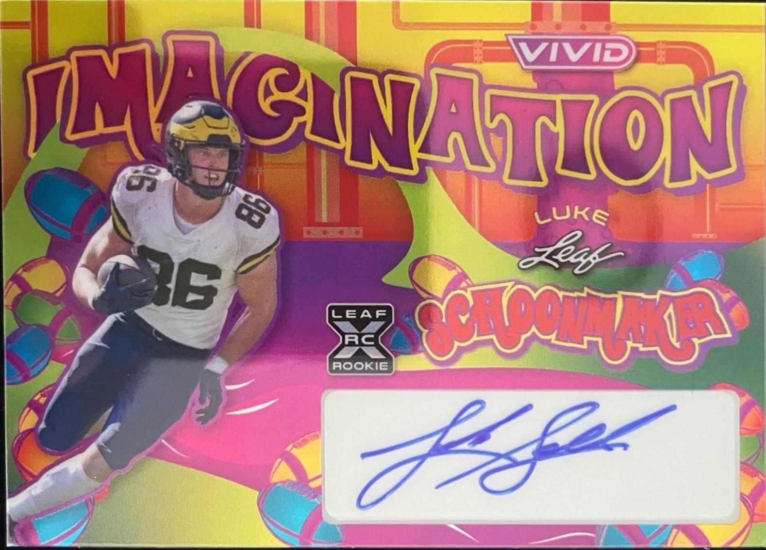 Luke Schoonmaker #VI-LS1 Football Cards 2023 Leaf Vivid Autographs Imagination