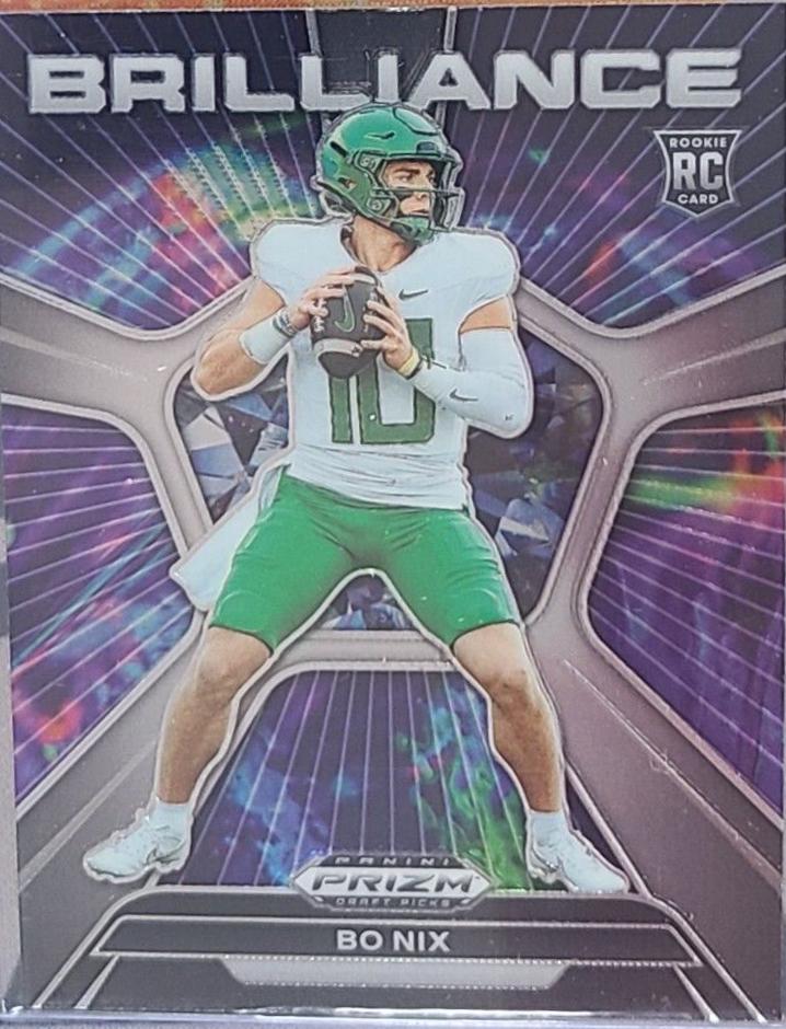 Bo Nix #BR-BN Football Cards 2024 Panini Prizm Draft Picks Brilliance