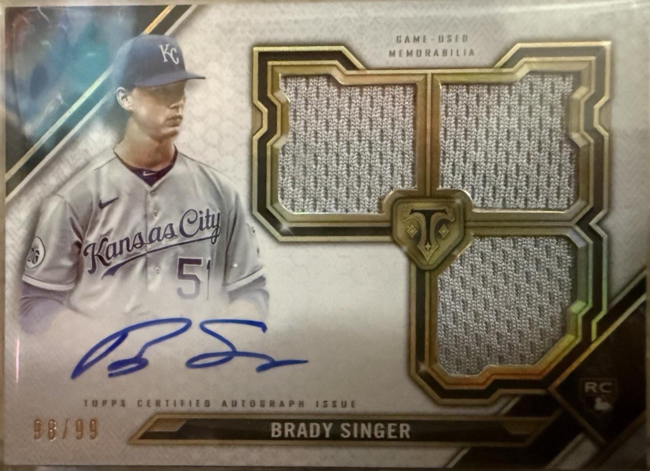 Brady Singer #RFPAR-BS 2021 Topps Triple Threads Baseball Rookies and Future Phenoms Autograph Relics