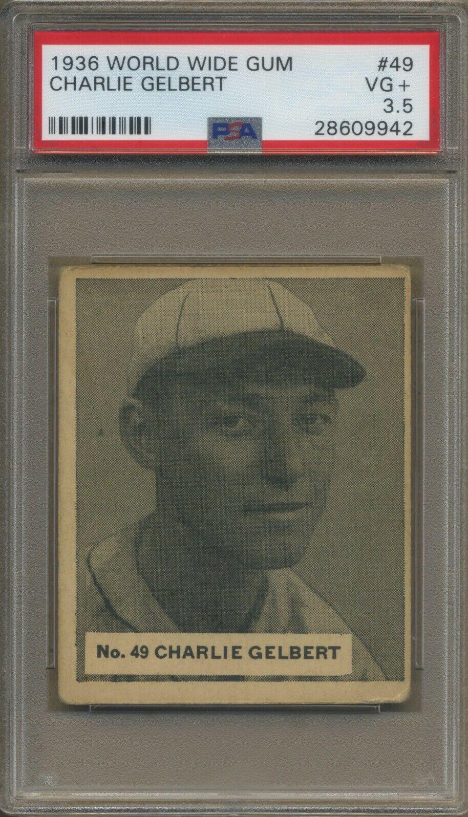 Charlie Gelbert #49 Baseball Cards 1936 World Wide Gum
