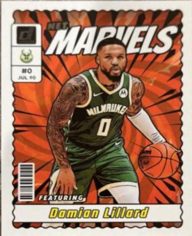 Damian Lillard #3 Basketball Cards 2023 Panini Donruss Net Marvels