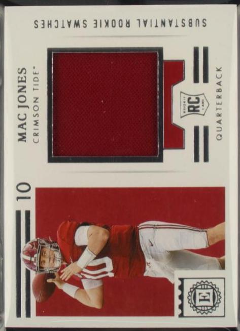 Mac Jones #ERS-MJ Football Cards 2021 Panini Chronicles Draft Picks Encased Substantial Rookie Swatches