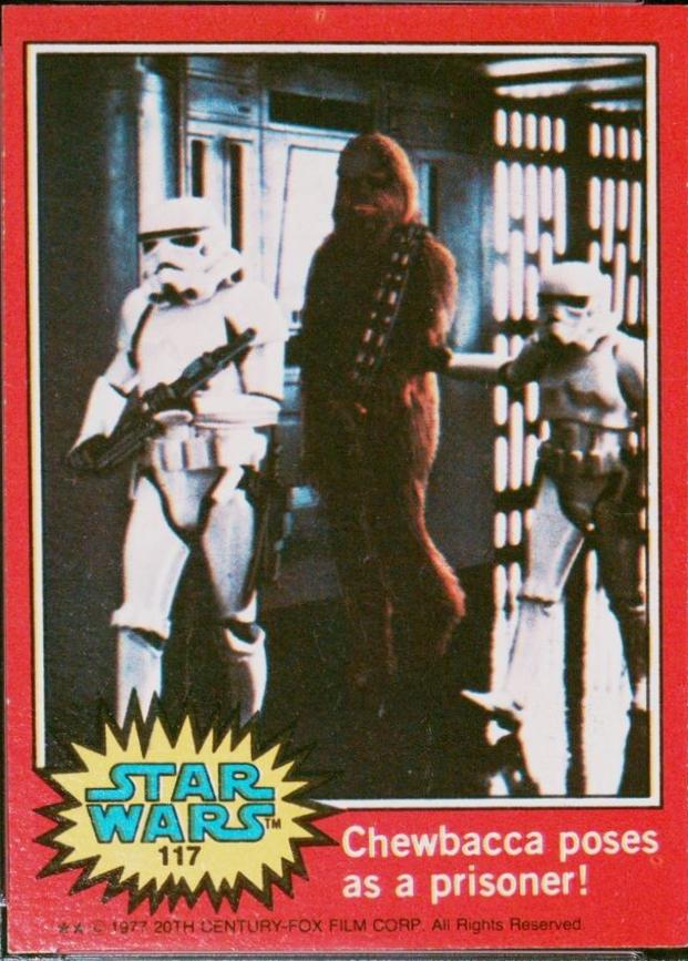 Chewbacca poses as a prisoner! #117 1977 Topps Star Wars