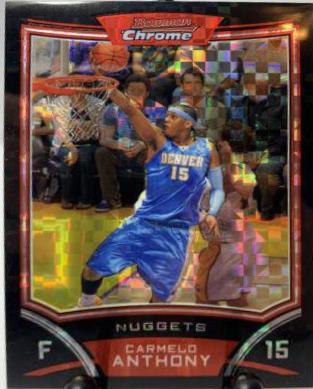 Carmelo Anthony Xfractor #15 Basketball Cards 2008 Bowman Chrome