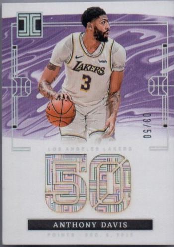 Anthony Davis #9 Basketball Cards 2023 Panini Impeccable Jersey Number