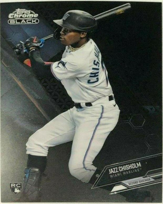 Jazz Chisholm #78 Baseball Cards 2021 Topps Chrome Black