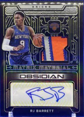 RJ Barrett #MMA-RJB Basketball Cards 2021 Panini Obsidian Matrix Material Autographs