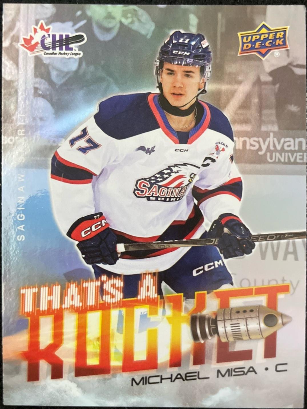 Michael Misa #TR-19 Hockey Cards 2024 Upper Deck CHL That's a Rocket