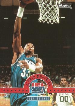Alonzo Mourning #2 Basketball Cards 1994 Skybox USA Basketball