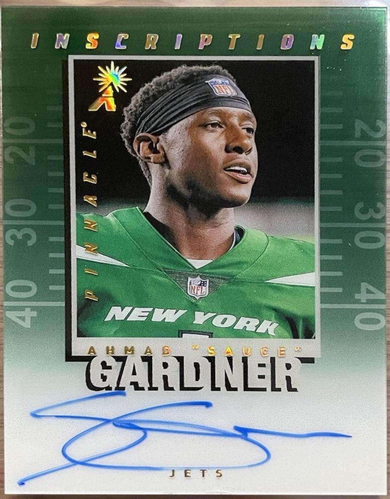 Ahmad Sauce Gardner #PI-AG Football Cards 2024 Panini Zenith Pinnacle Inscriptions