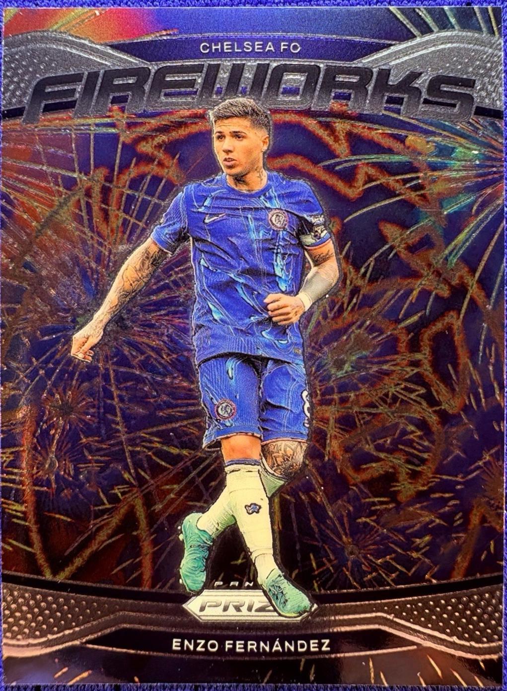 Enzo Fernandez #6 Soccer Cards 2024 Panini Prizm Premier League Fireworks