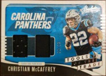 Christian McCaffrey #TTD-CM Football Cards 2019 Panini Absolute Tools of the Trade Double