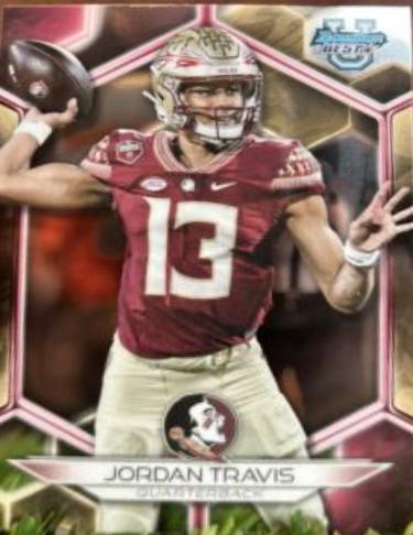 Jordan Travis #99 Football Cards 2023 Bowman's Best University