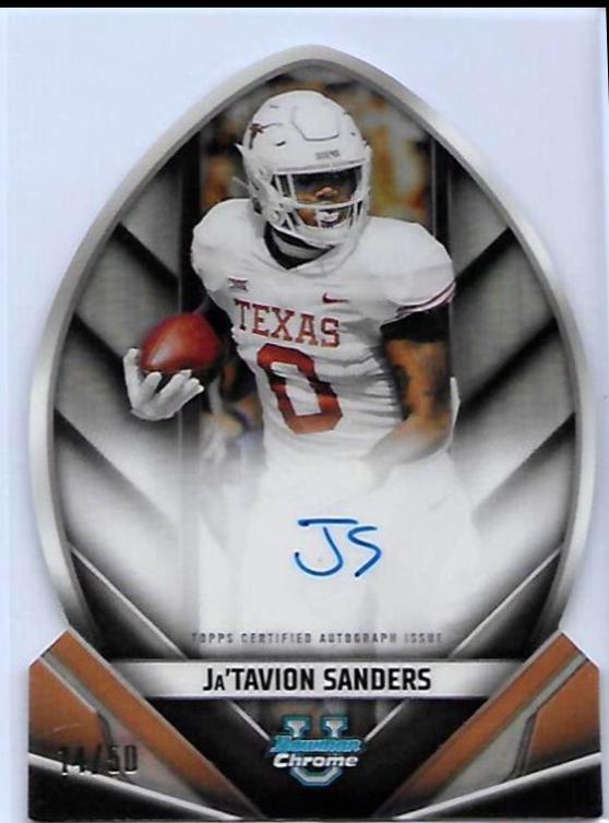Ja'Tavion Sanders #FOFA-JS Football Cards 2023 Bowman Chrome University Future of Autographs
