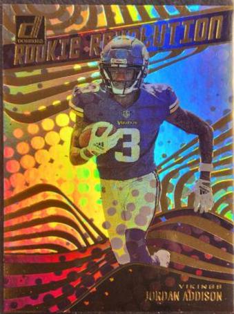 Jordan Addison #RR-17 Football Cards 2023 Panini Donruss Rookie Revolution