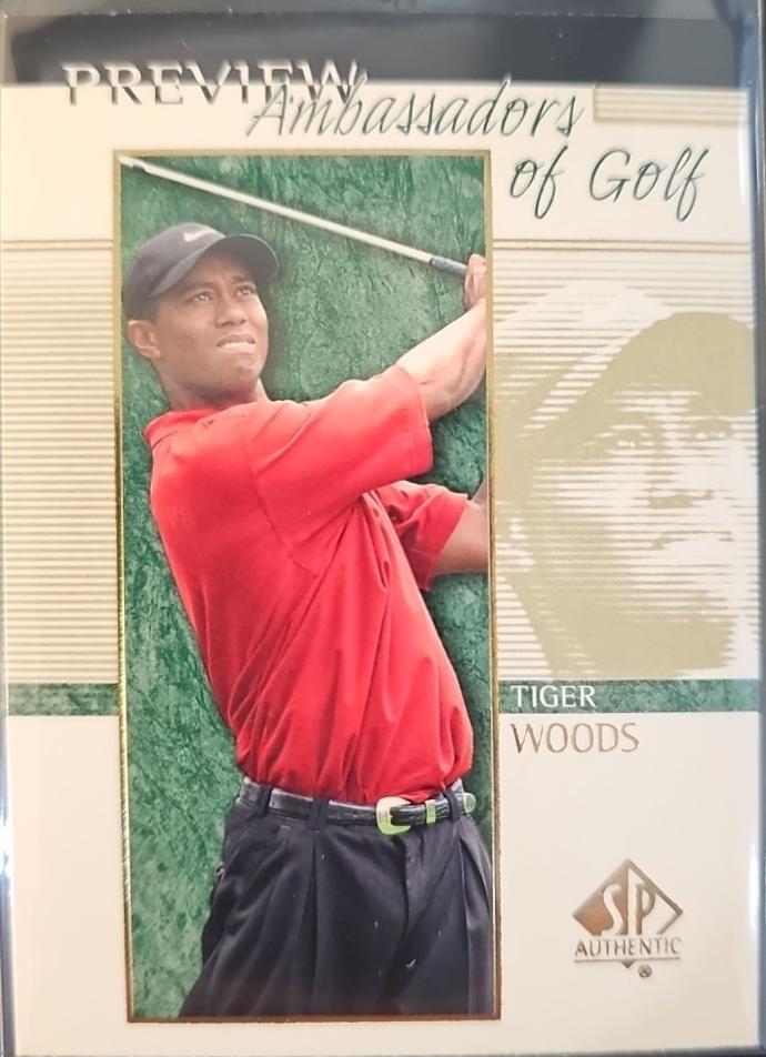 Tiger Woods #51 Golf Cards 2001 Upper Deck SP Authentic Preview