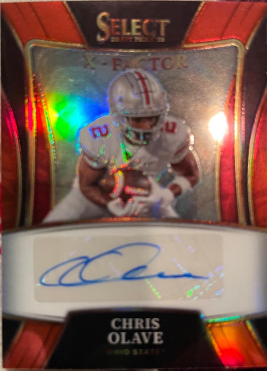 Chris Olave #X-COL Football Cards 2022 Panini Select Draft Picks Xfactor Signatures