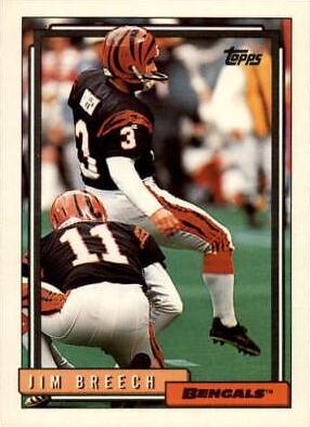 Jim Breech #33 Football Cards 1992 Topps