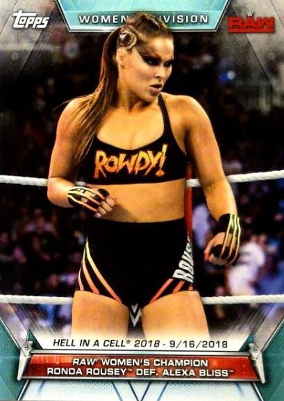 Raw Women's Champion Ronda Rousey def. Alexa Bliss #84 Wrestling Cards 2019 Topps WWE Women's Division