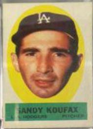 Sandy Koufax Baseball Cards 1963 Topps Peel Offs