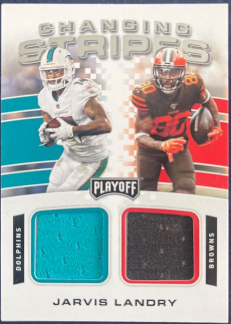 Jarvis Landry Football Cards 2020 Panini Playoff Changing Stripes Relics