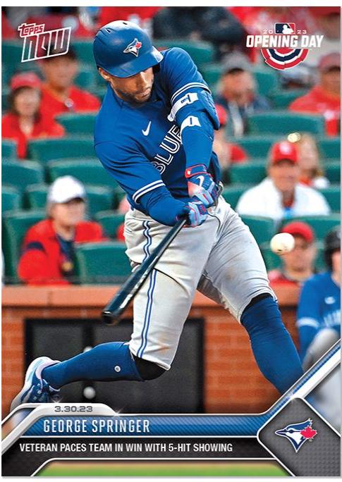 George Springer #12 Baseball Cards 2023 Topps Now