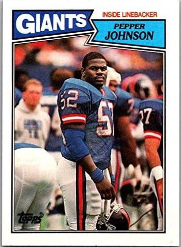 Pepper Johnson #28 Football Cards 1987 Topps