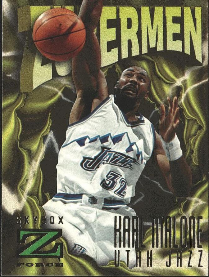 Karl Malone #182 Basketball Cards 1996 Skybox Z Force