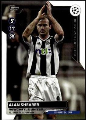 Alan Shearer #HH-12 Soccer Cards 2023 Topps UEFA Club Historic Hat Trick