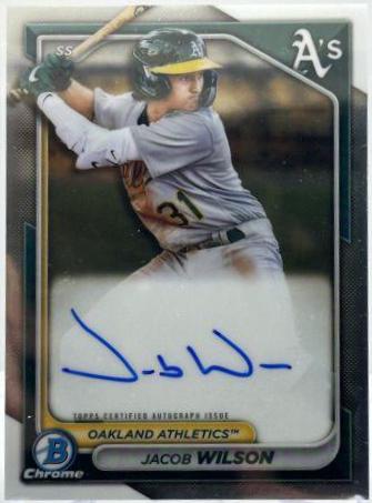Jacob Wilson #CPA-JWI Baseball Cards 2024 Bowman Chrome Prospects Autograph