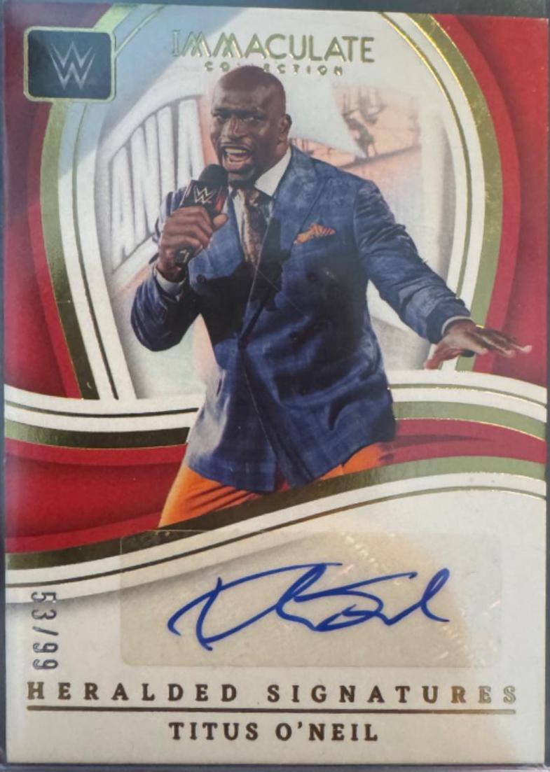 Titus O'Neil #HS-TON Wrestling Cards 2023 Panini Immaculate WWE Heralded Signature