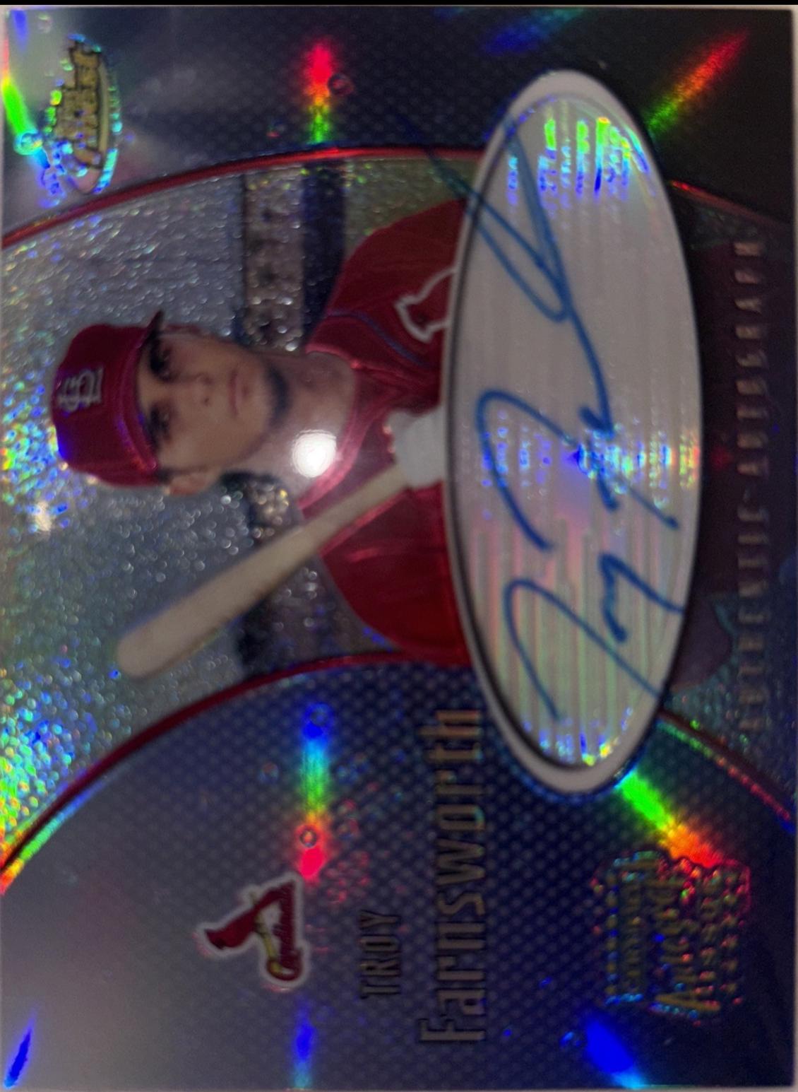 Troy Farnsworth #TF Baseball Cards 2001 Finest Autographs