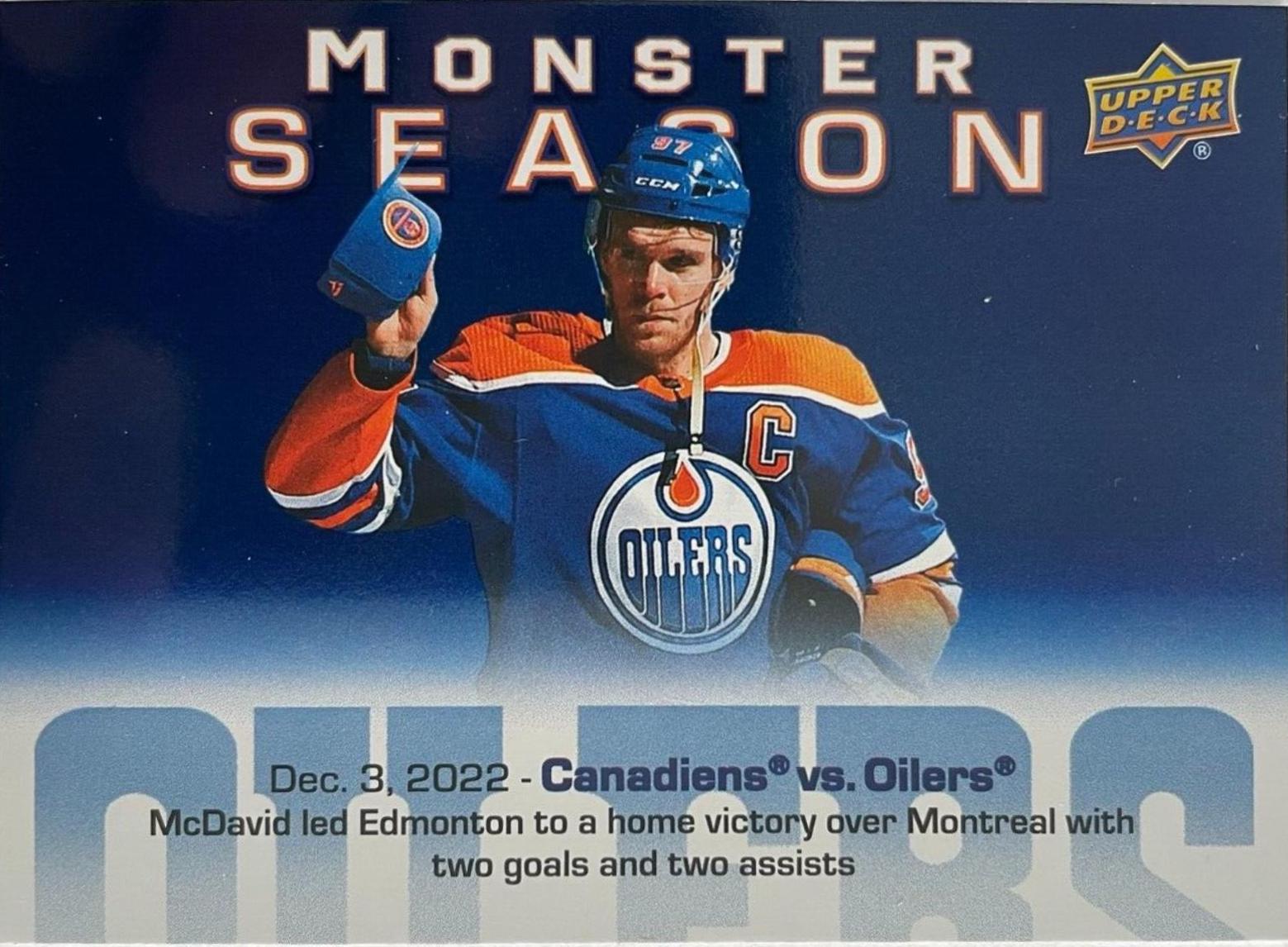 Connor McDavid #MS-25 Hockey Cards 2023 Upper Deck Monster Season