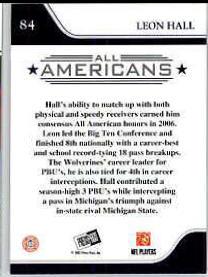 Leon Hall #84 2007 Press Pass Football