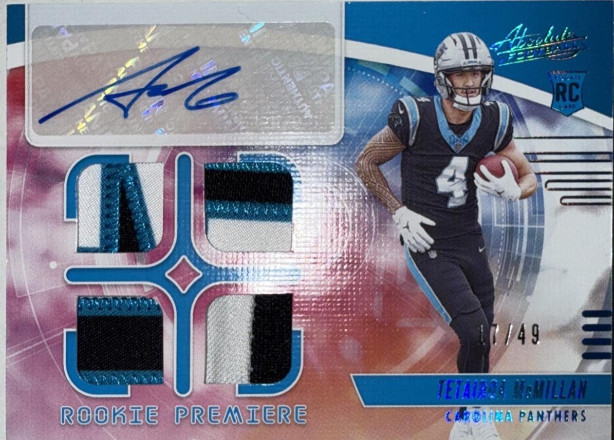 Tetairoa McMillan #3 2025 Panini Absolute Rookie Premiere Materials Football