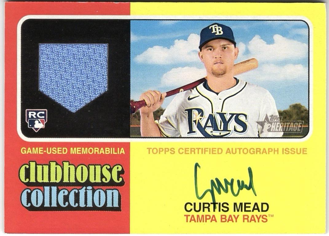 Curtis Mead #CCAR-CM Baseball Cards 2024 Topps Heritage Clubhouse Collection Autograph Relic