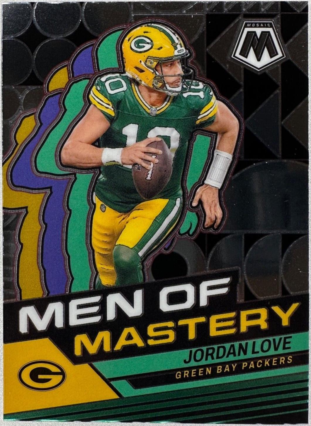 Jordan Love #2 Football Cards 2024 Panini Mosaic Men of Mastery