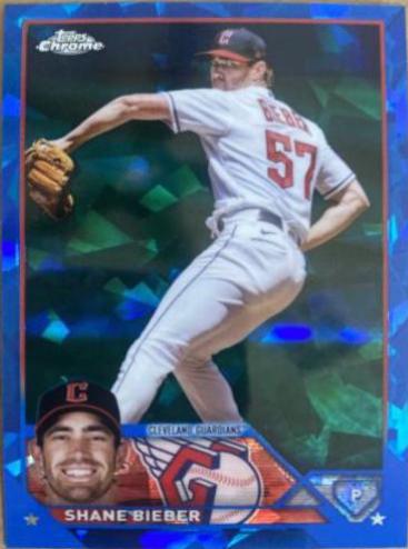 Shane Bieber #298 2023 Topps Chrome Sapphire Baseball