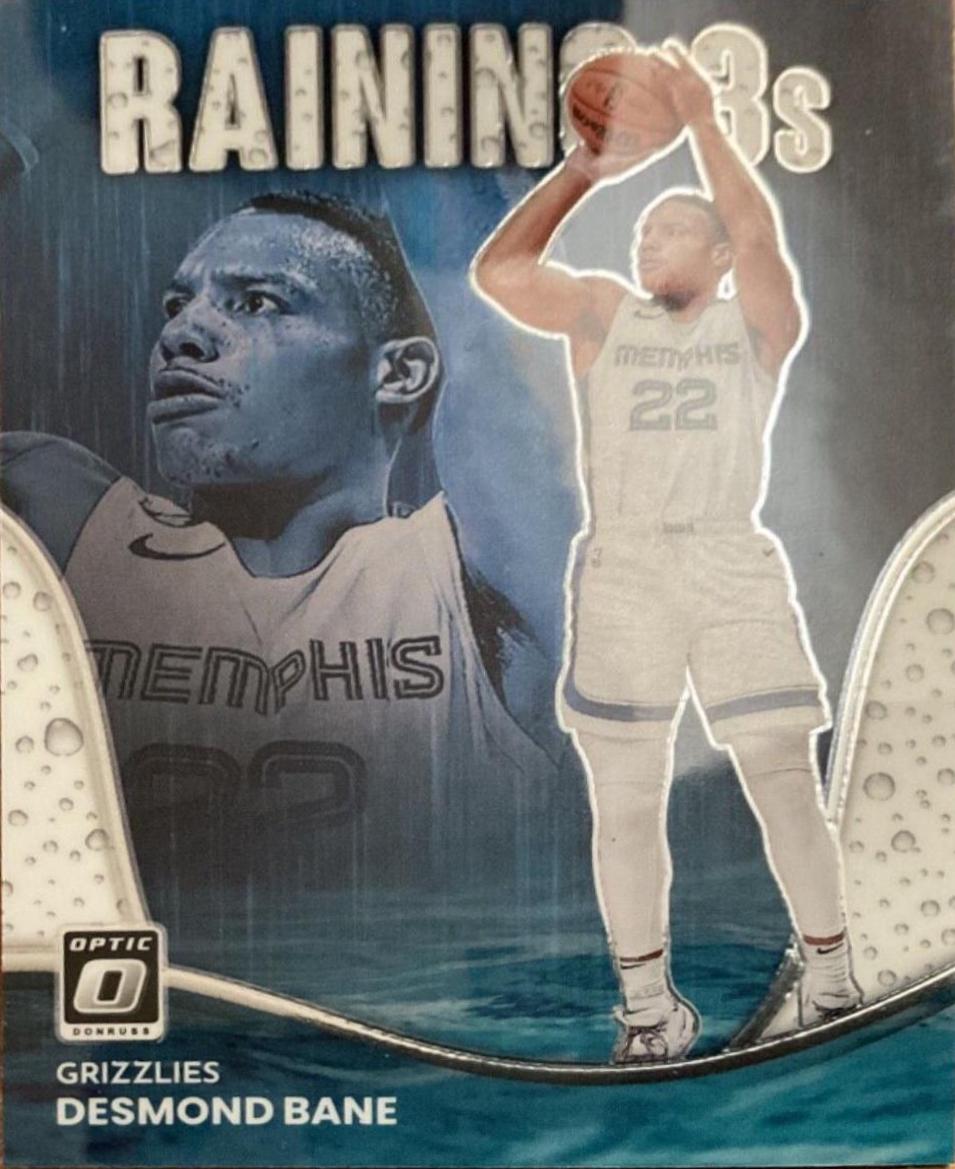 Desmond Bane #5 Basketball Cards 2022 Panini Donruss Optic Raining 3s