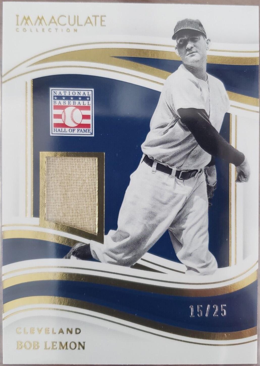 Bob Lemon #HOF-BL Baseball Cards 2023 Panini Immaculate Hall of Fame Materials