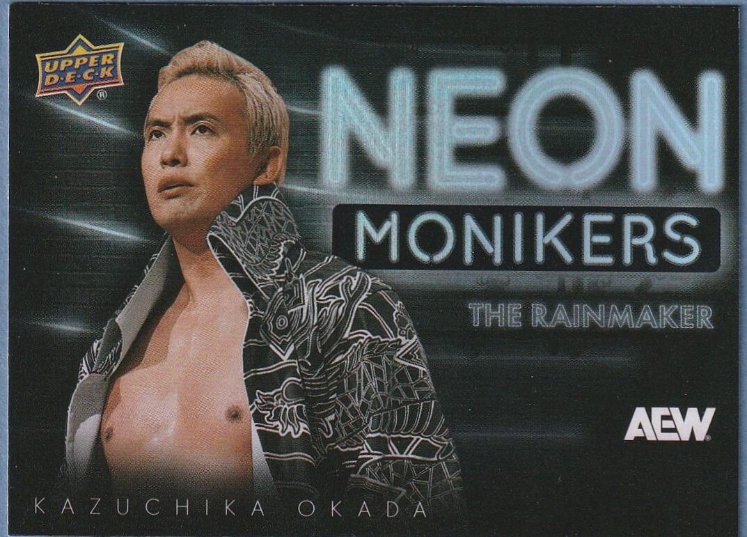 The Rainmaker Kazuchika Okada #NM-13 Wrestling Cards 2025 Upper Deck AEW Neon Moniker