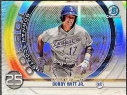 Bobby Witt Jr #BTP-25 Baseball Cards 2020 Bowman Chrome Scouts' Top 100