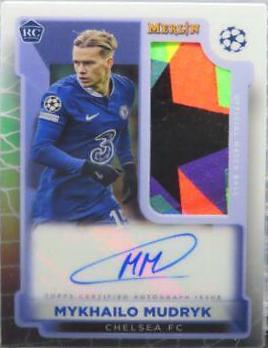 Mykhailo Mudryk #MBS-MM Soccer Cards 2022 Topps Merlin Chrome UEFA Club Competitions Match Ball Signatures