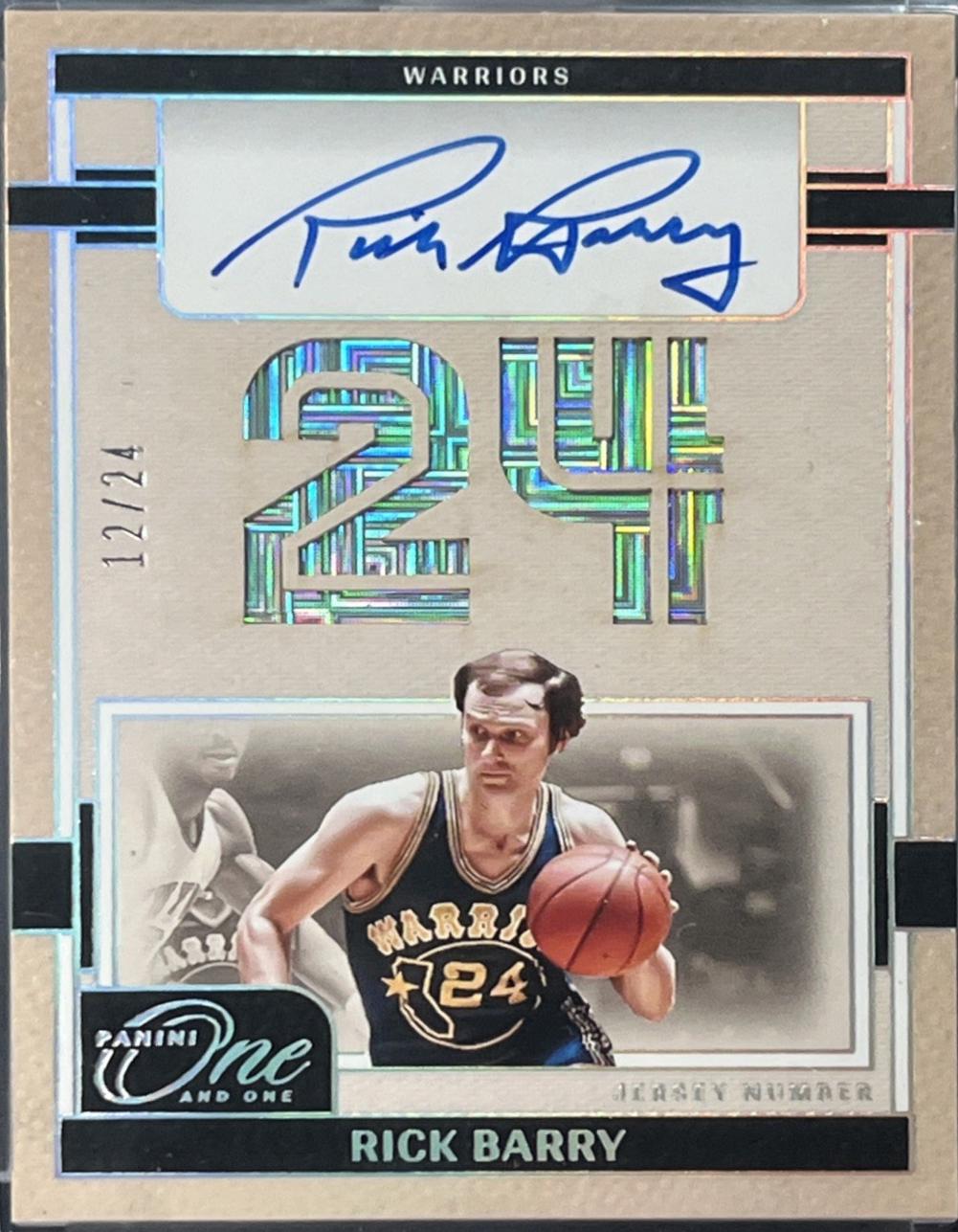 Rick Barry #7 2024 Panini One And One Jersey Number Autograph Basketball
