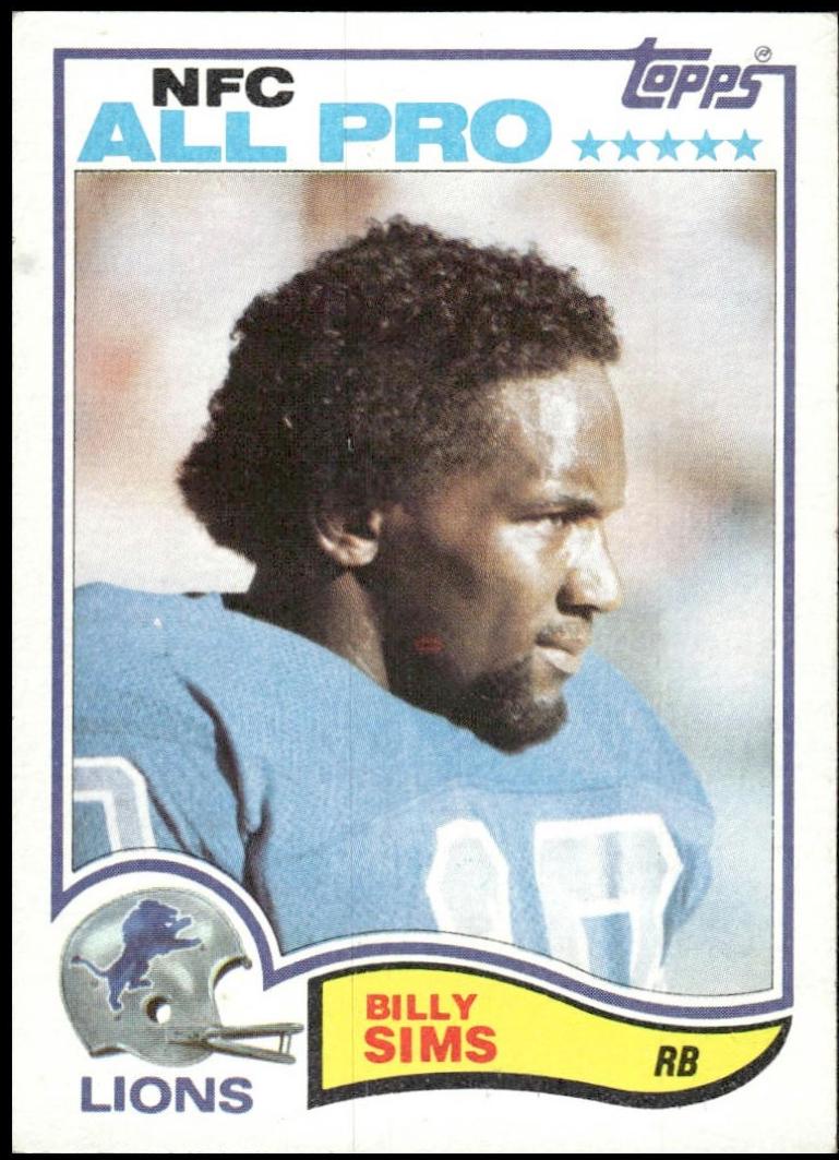 Billy Sims #349 1982 Topps Football