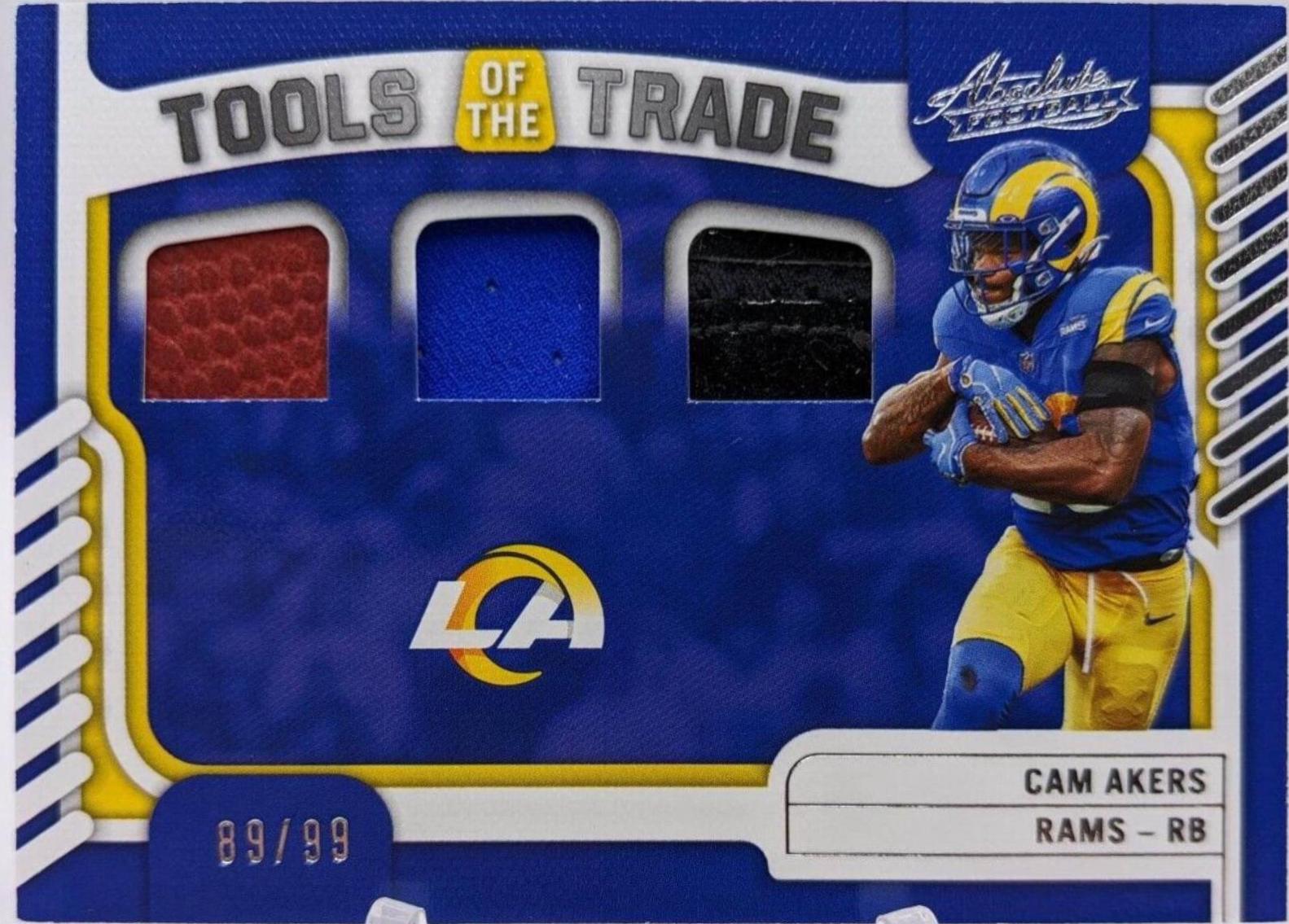 Cam Akers #TTT-23 Football Cards 2022 Panini Absolute Tools of the Trade Triple